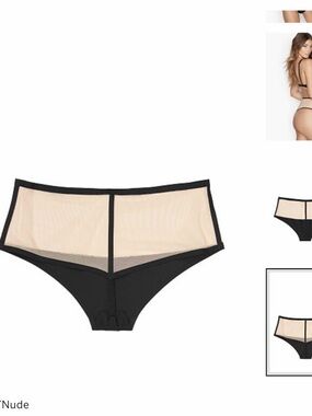 Victoria's Secret Nude and Black Sheer High-Waist Thong